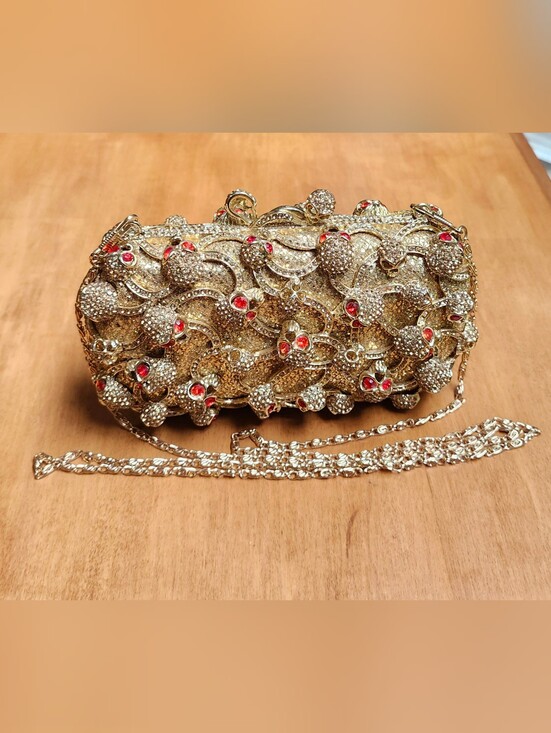 Natasha Couture Handbags - Natasha Couture Tasha Skulls Evening Shoulder Bag Clutch